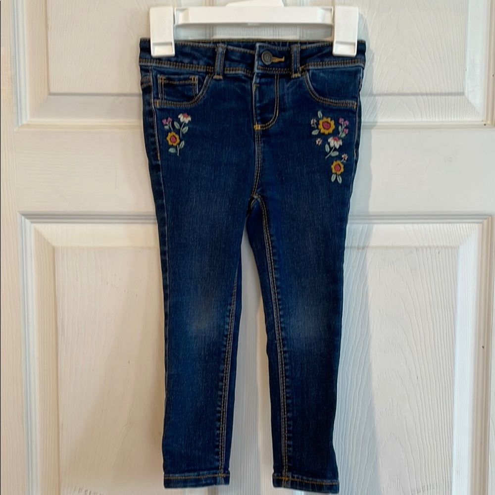 Jumping Beans Size 4T. Embroidered Blue Denim Jeans